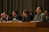 UN Secretary-General, H.E. Mr. Ban Ki-moon; H.E. Mr. Munir Akram, Permanent Representative of Pakistan to the UN; H.E. Mr. Srgjan Kerim, President of the sixty-second session of the United Nations General Assembly; and Mr. Mourad Ahmia, Executive Secretary of the Group of 77. 