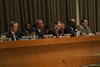 UN Secretary-General, H.E. Mr.  Ban Ki-moon; H.E. Mr. Winston Baldwin Spencer, Prime Minister and Minister for Foreign Affairs of Antigua and Barbuda; H.E. Mr. Srgjan Kerim, President of the sixty-second session of the United Nations General Assembly; H.E. Mr. John W. Ashe, Permanent Representative of Antigua and Barbuda to the UN; and Mr. Mourad Ahmia, Executive Secretary of the Group of 77. 
